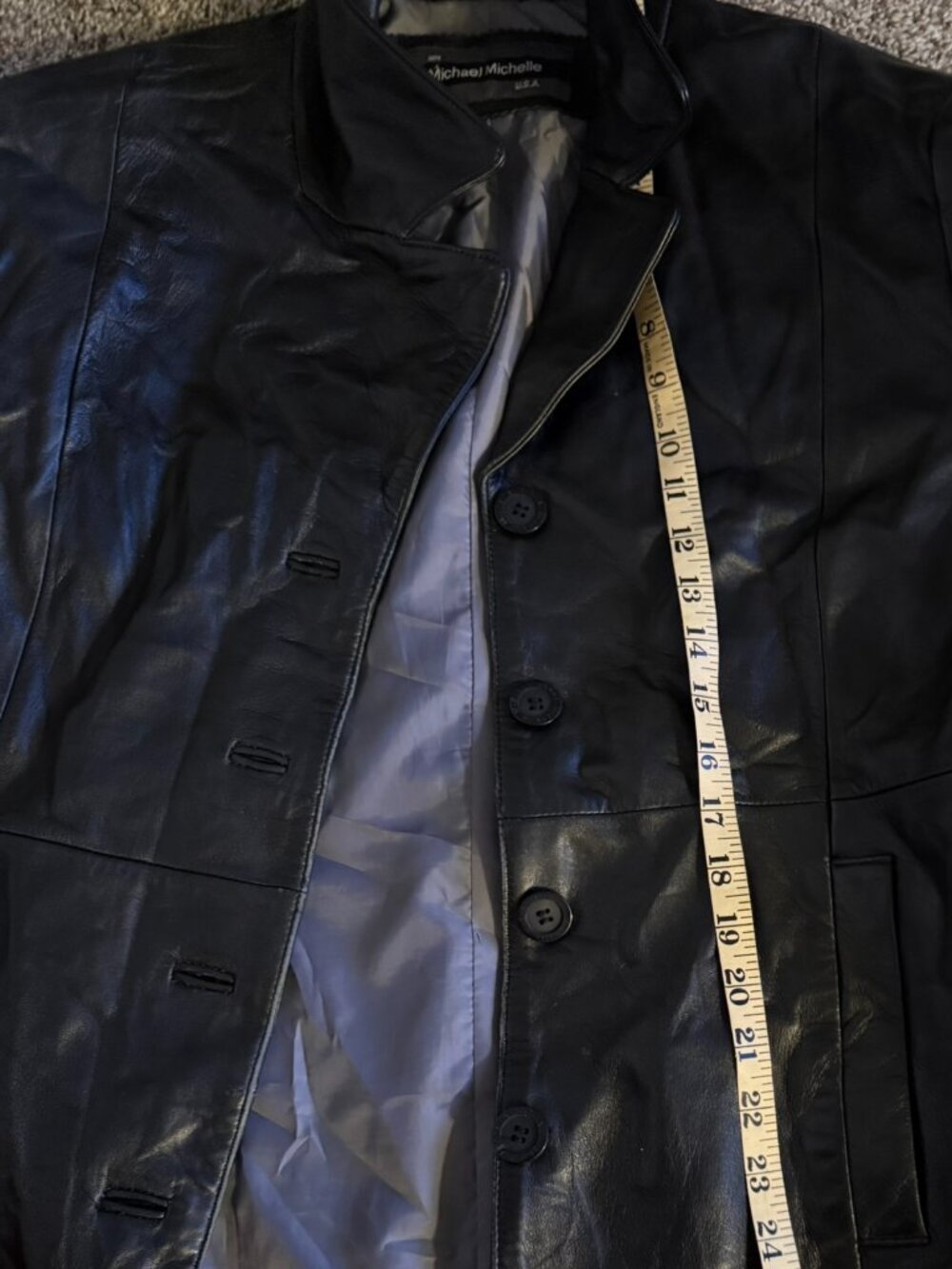 Michael Michelle Black Button Front Jacket Coat